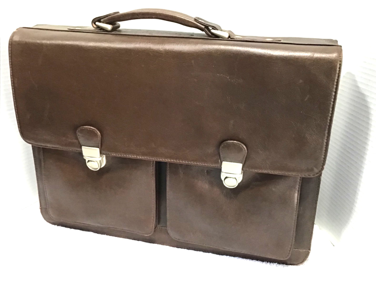 Vtg. 80’s Wilson Brown Soft Leather  Laptop Messenger BriefCase with Strap