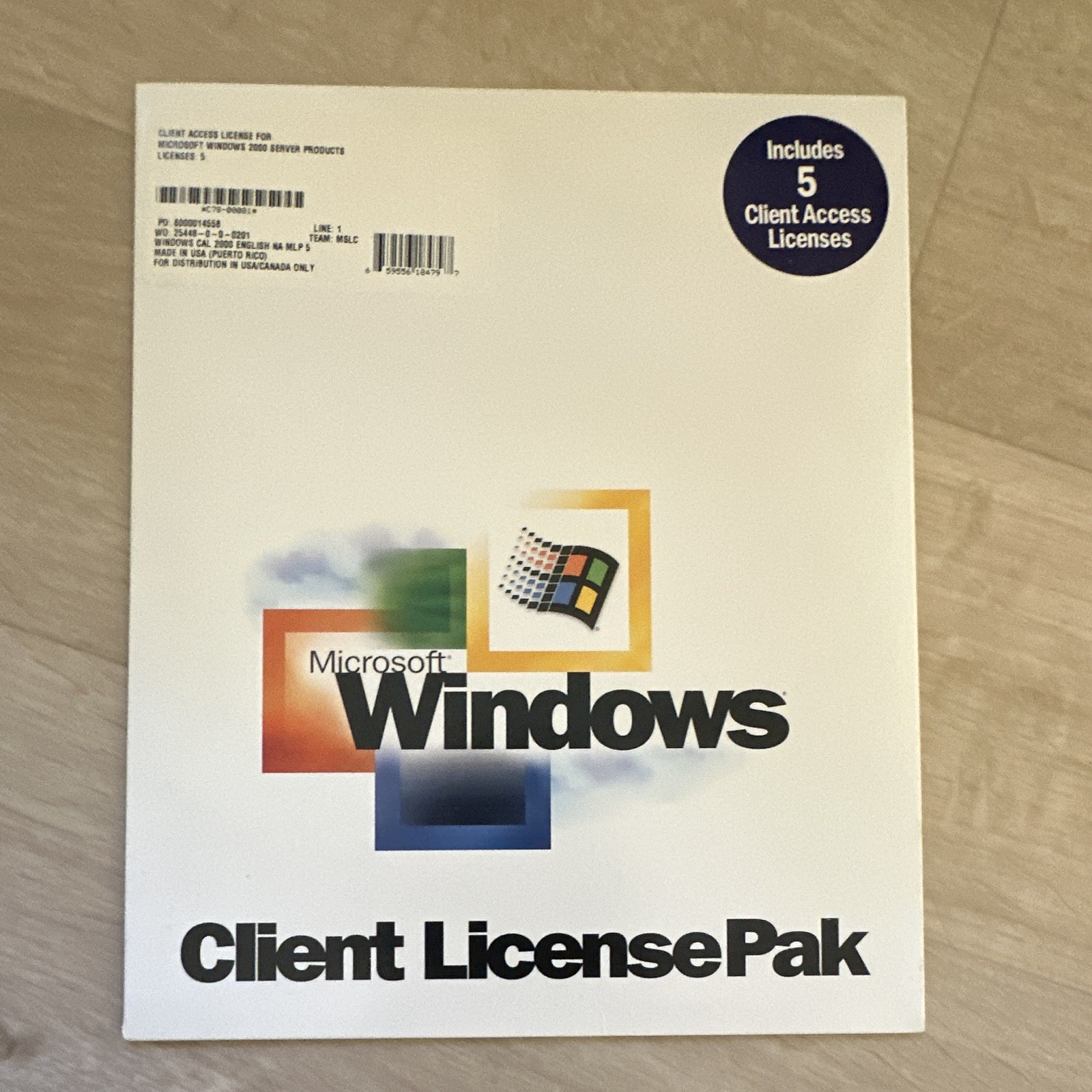 Microsoft Windows 2000 Server 5 CAL License Pak English X05-42329