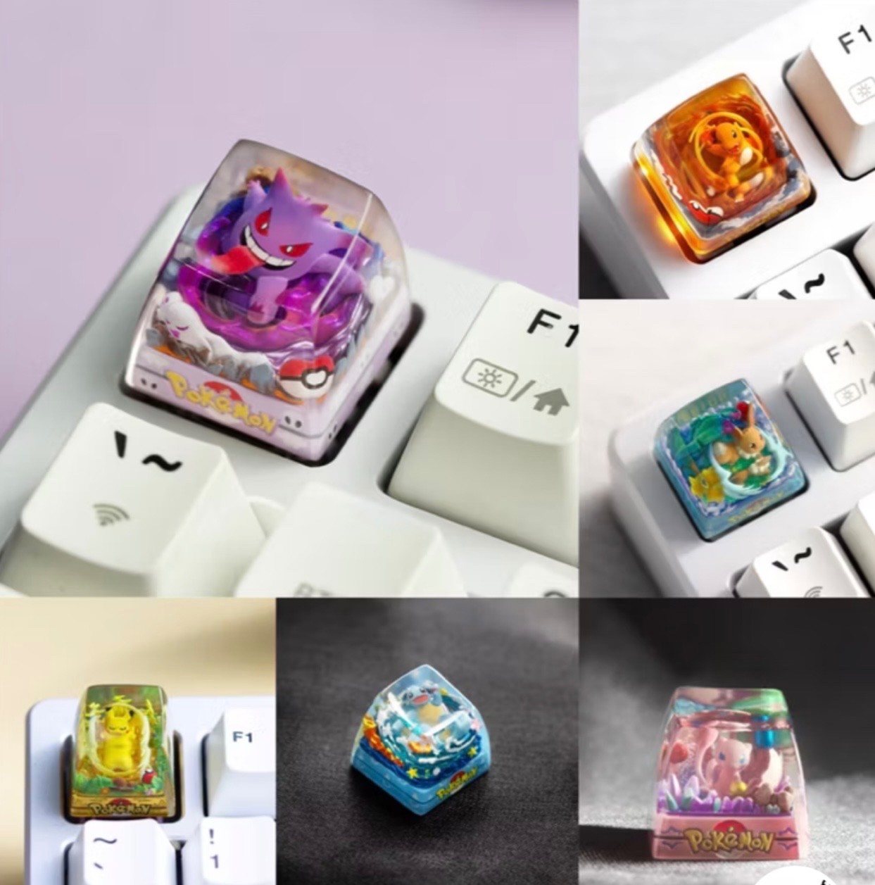 Pokémon Translucent Artisan Keycap – Creative Mechanical Keyboard Accessory