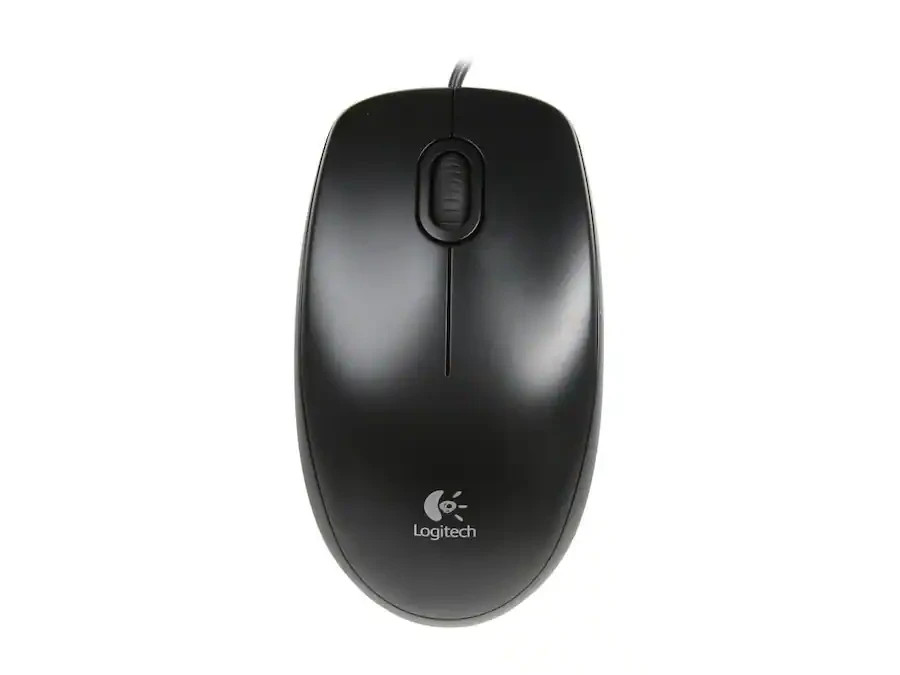 Logitech - B100 Corded Mouse – Wired USB Mouse - Black (910-001439)