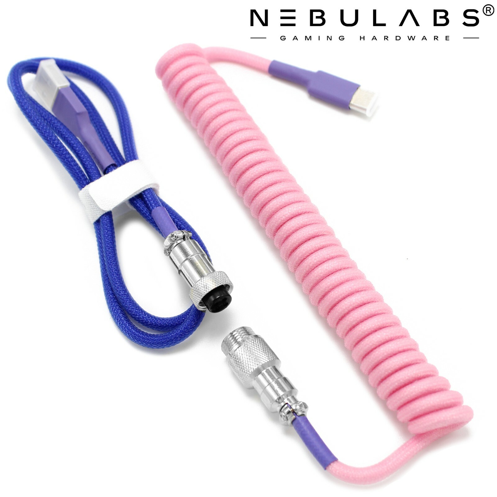 Coiled USB C Keyboard Cable Aviator GX16 USB Mechanical Gaming Custom 4ft - Pink