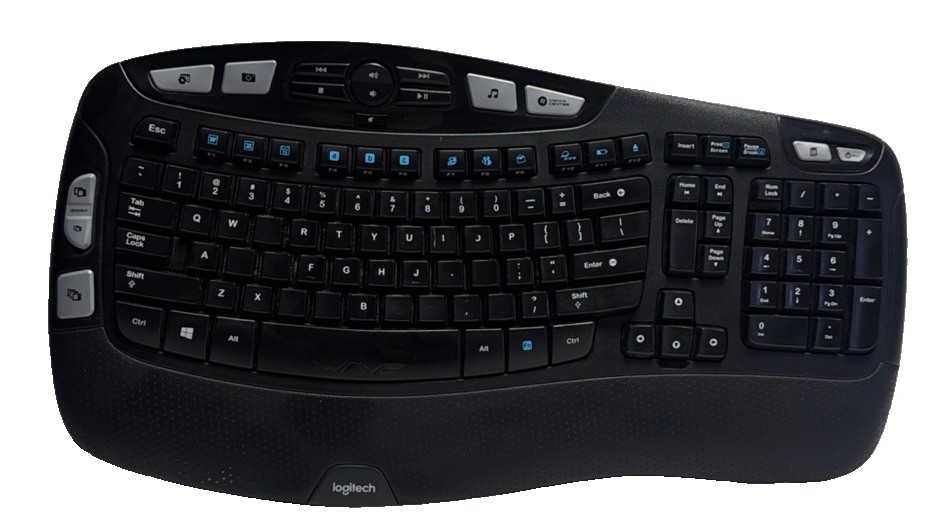 Logitech Wireless Wave K350 Ergonomic Keyboard only Tested Working