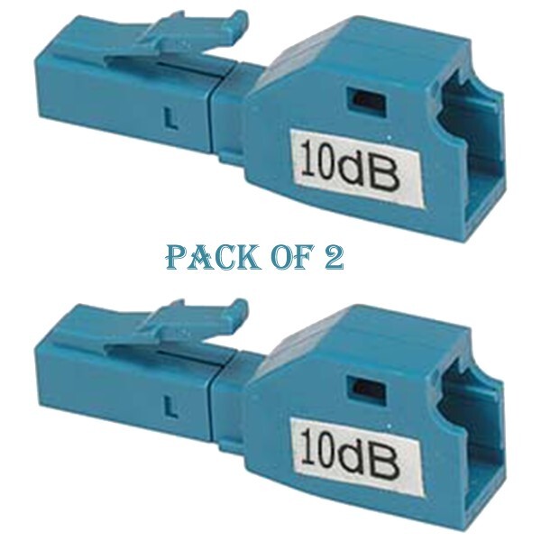 2x 10dB LC Fiber Optic Attenuator Connector Plug-In Single Mode Fixed Optical