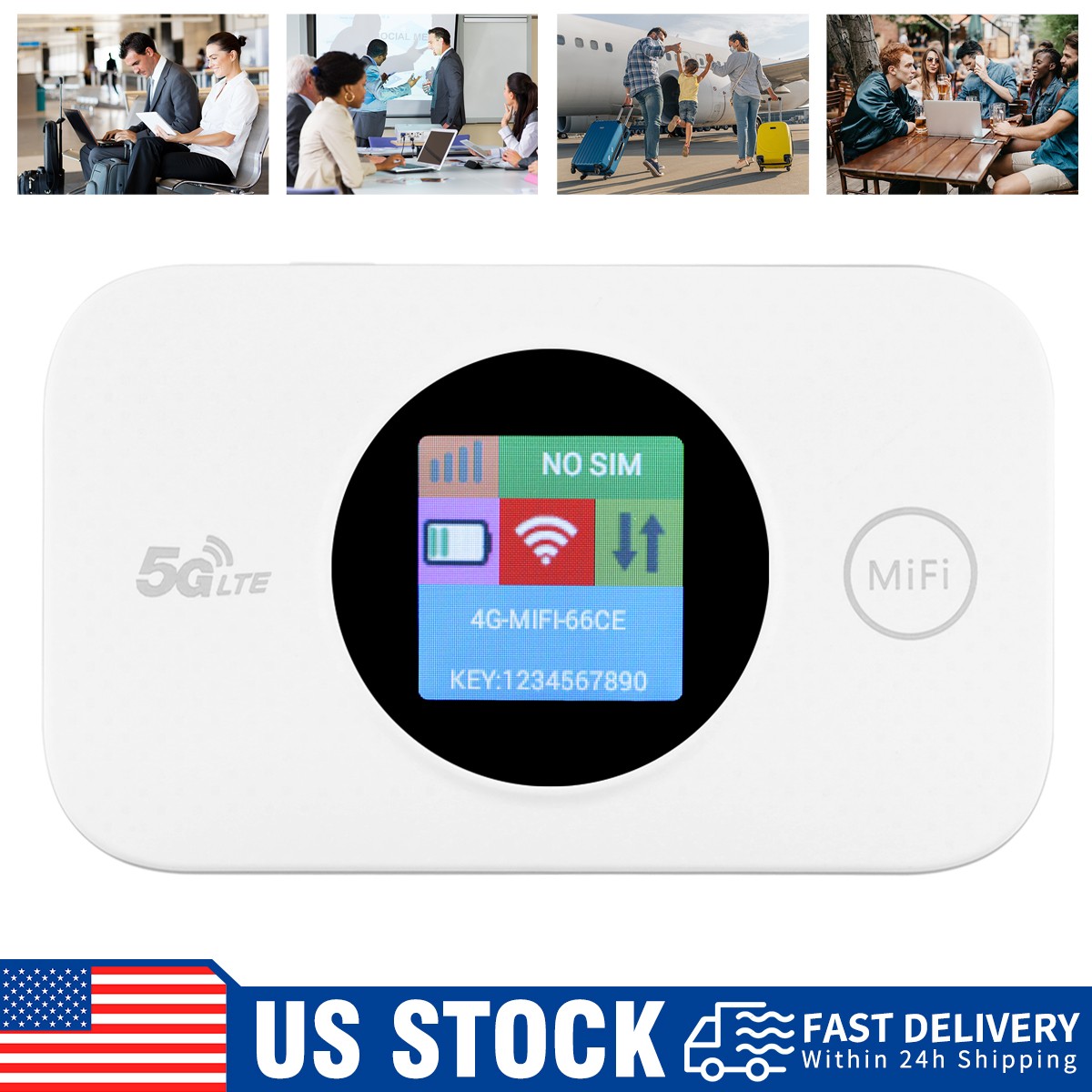 Portable Unlocked 5G LTE Wi-fi Router Mobile Broadband Wireless Modem Hotspot  -