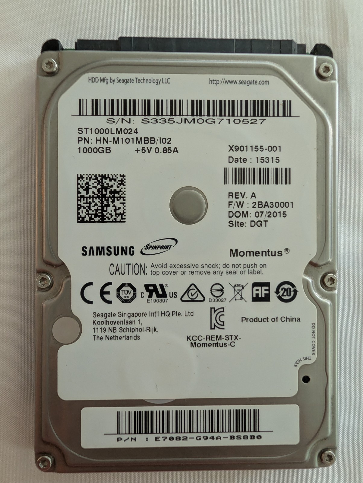 Samsung 1TB, Internal, 5400 RPM, 2.5 inch (ST1000LM024) Hard Drive XBOX