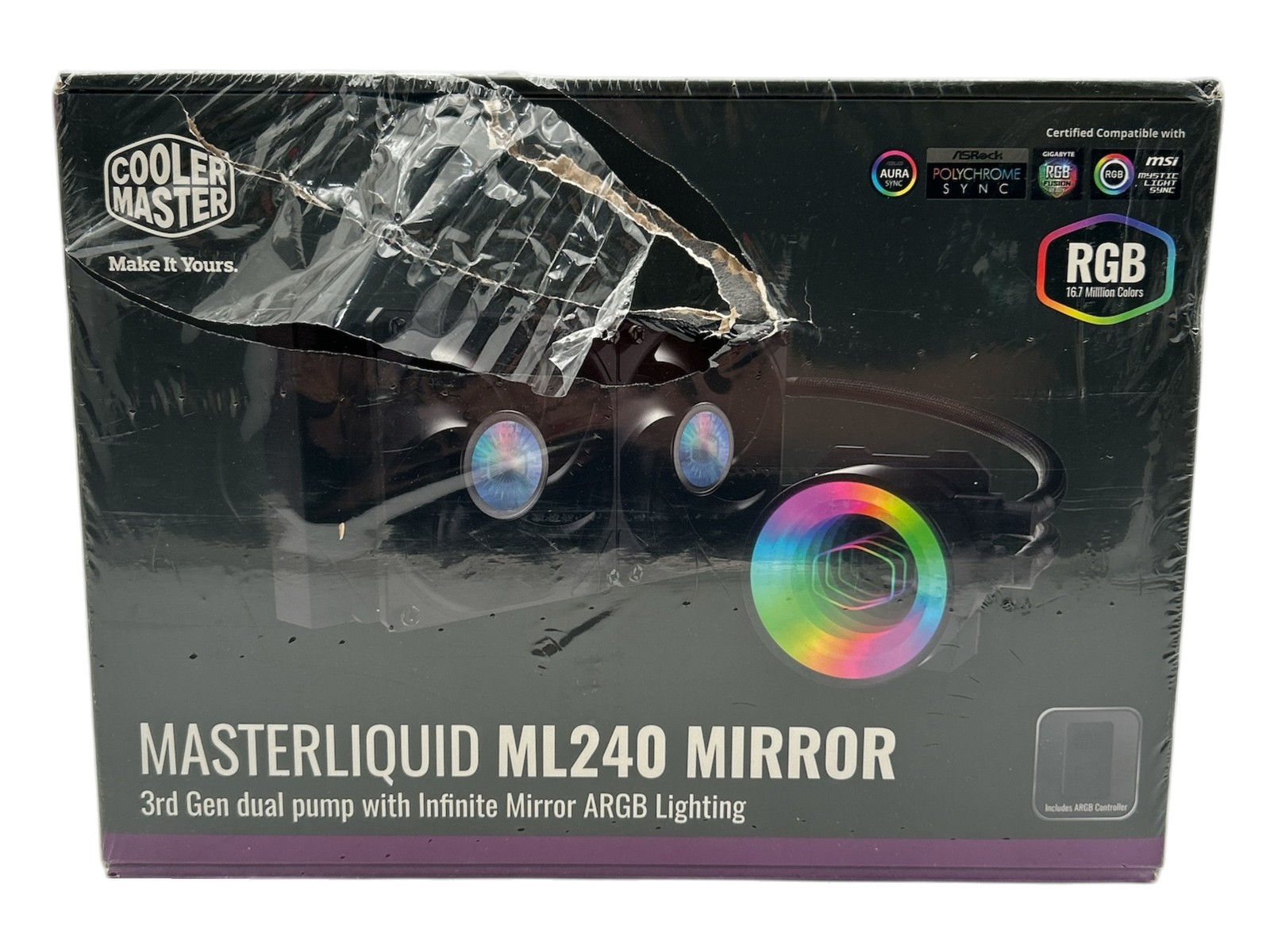 Cooler Master ML240 Mirror ARGB 240mm AIO Cooler - READ 