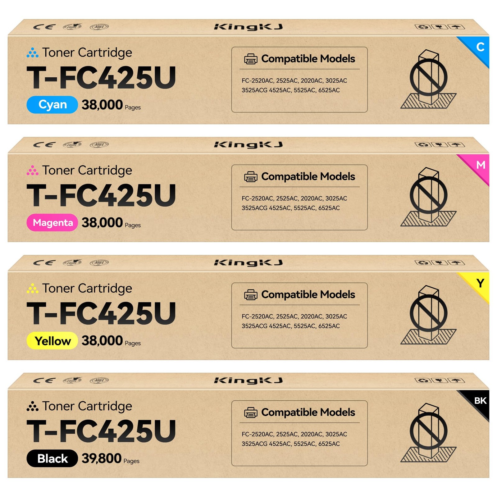 T-FC425U Toner Cartridge Set 4-Pack, 4-Pack