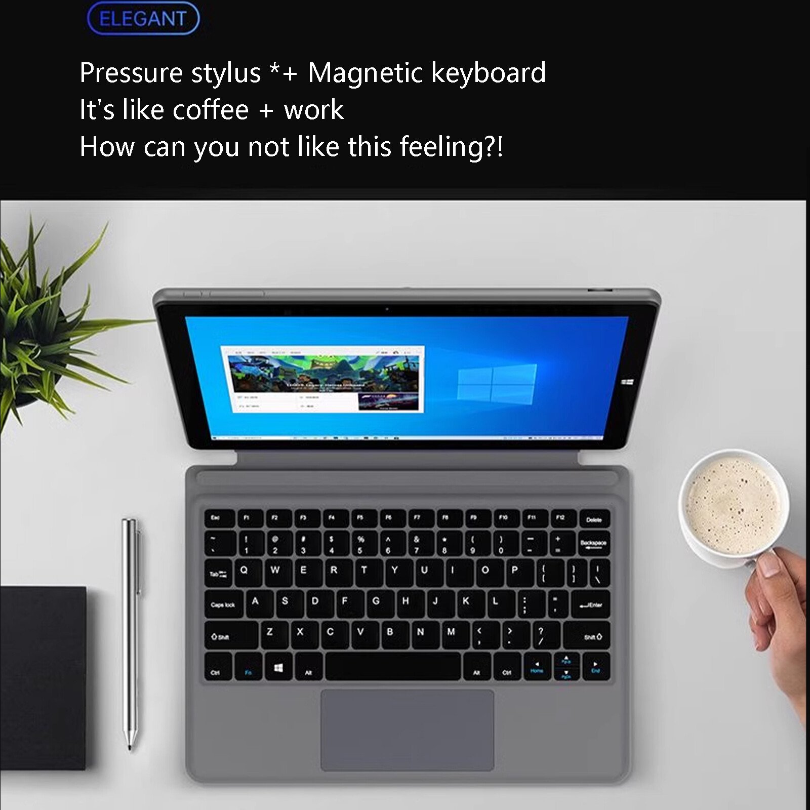 10.5" Laptop 2-In-1 8GB 256GB Windows 11 Ultra-thin aluminum alloy Tablet