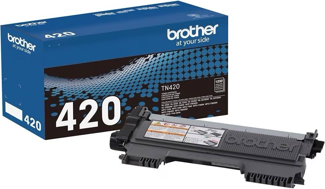 Brother Genuine TN420 Mono Laser Toner Cartridge, Black