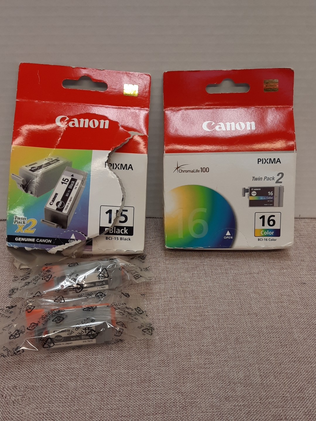 Genuine Canon PIXMA BCI-16 Color Ink 16 Color 2 Twin Packs Damaged Packaging 