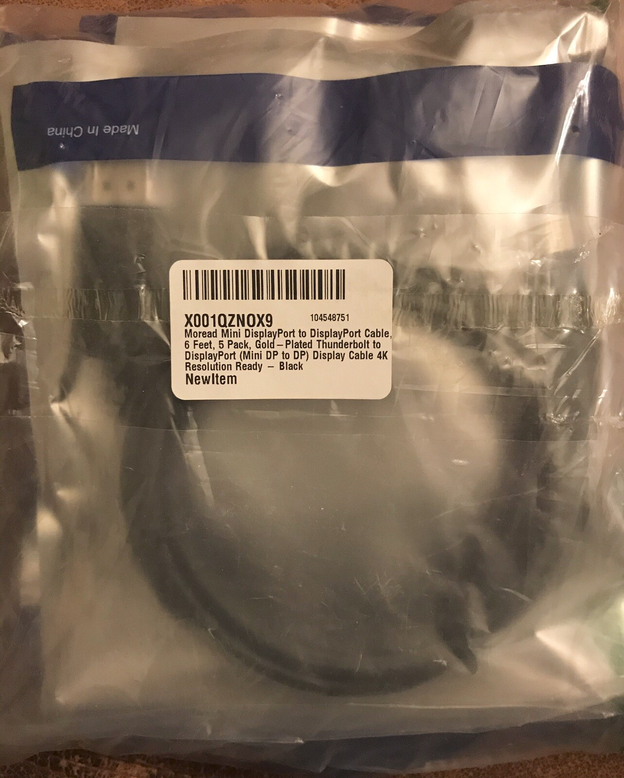 x5 MOREAD Mini DisplayPort to DisplayPort 6Ft Cable DP Display Gold-Plated 4K