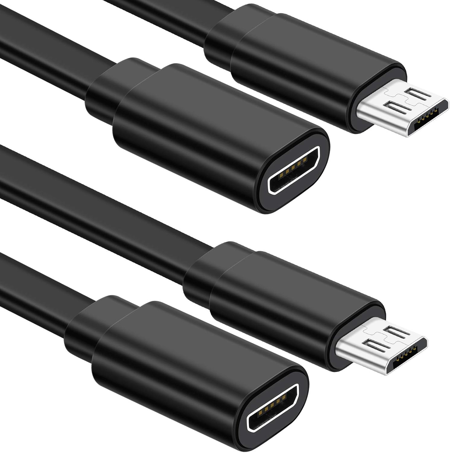 Sumind 2 Pack Micro USB Extension Cable 10 Ft/ 3 Meters Male to Female Extender 
