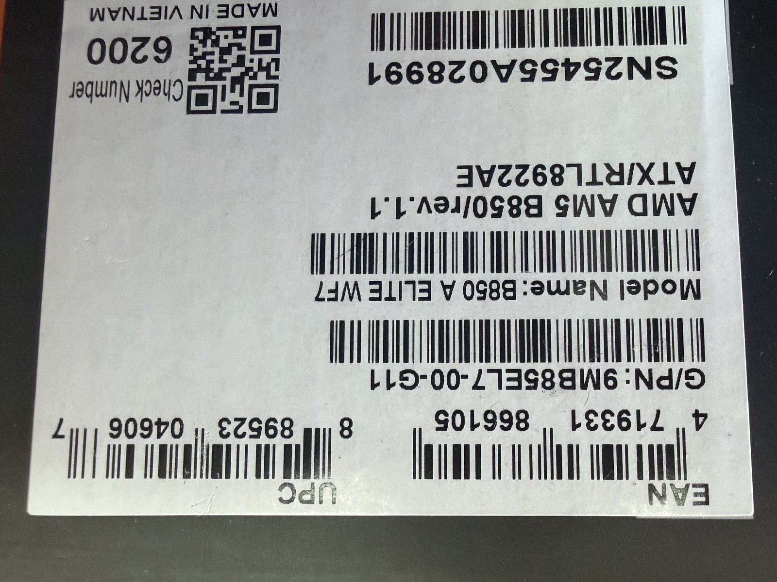 Read Description GIGABYTE - B850 AORUS ELITE WIFI7 - AMD AM5 ATX - Motherboard