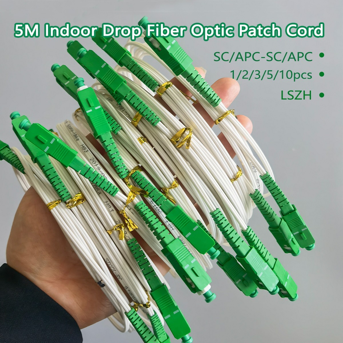 1/2/3/5/10pcs Indoor Fiber Drop Cable  SC/APC-SC/APC Single Mode 5M
