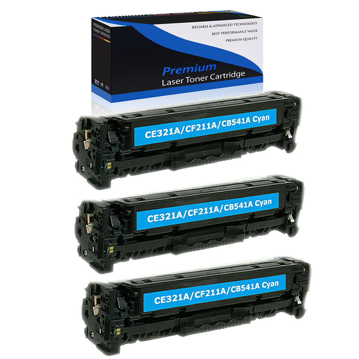 3PK Cyan CB541A Toner Cartridge For HP Color LaserJet CM1312nfi CP1215 CP1518ni 
