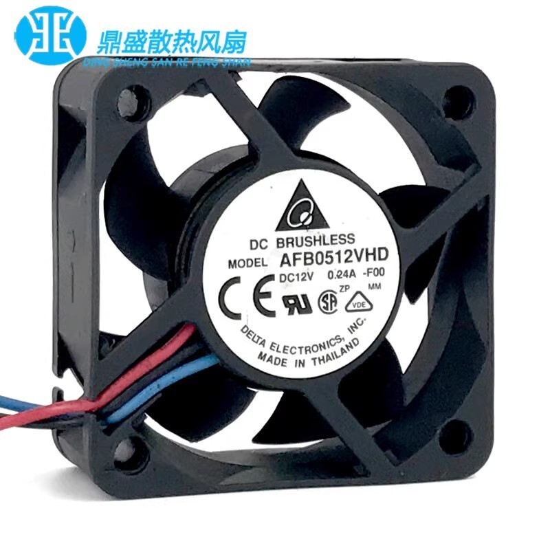 Delta AFB0512VHD 5020 DC12V 0.24A 3-Wire Dual-Ball Server Cooling Fan