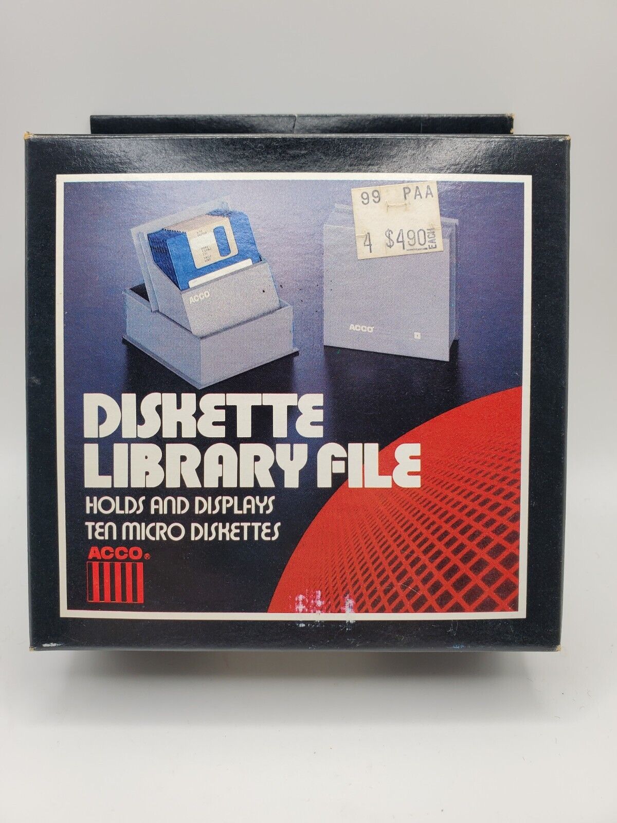 Vintage Acco Diskette Library File 50776 Holds & Displays Ten 10 Micro Diskettes