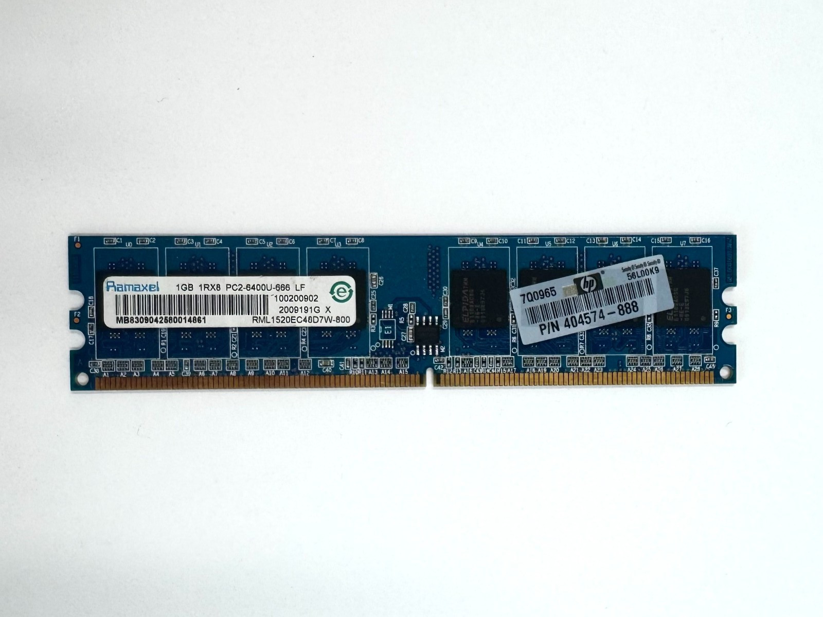 Ramaxel 1GB 1Rx8 PC2-6400U-666 Desktop RAM RML1520EC48D7W-800