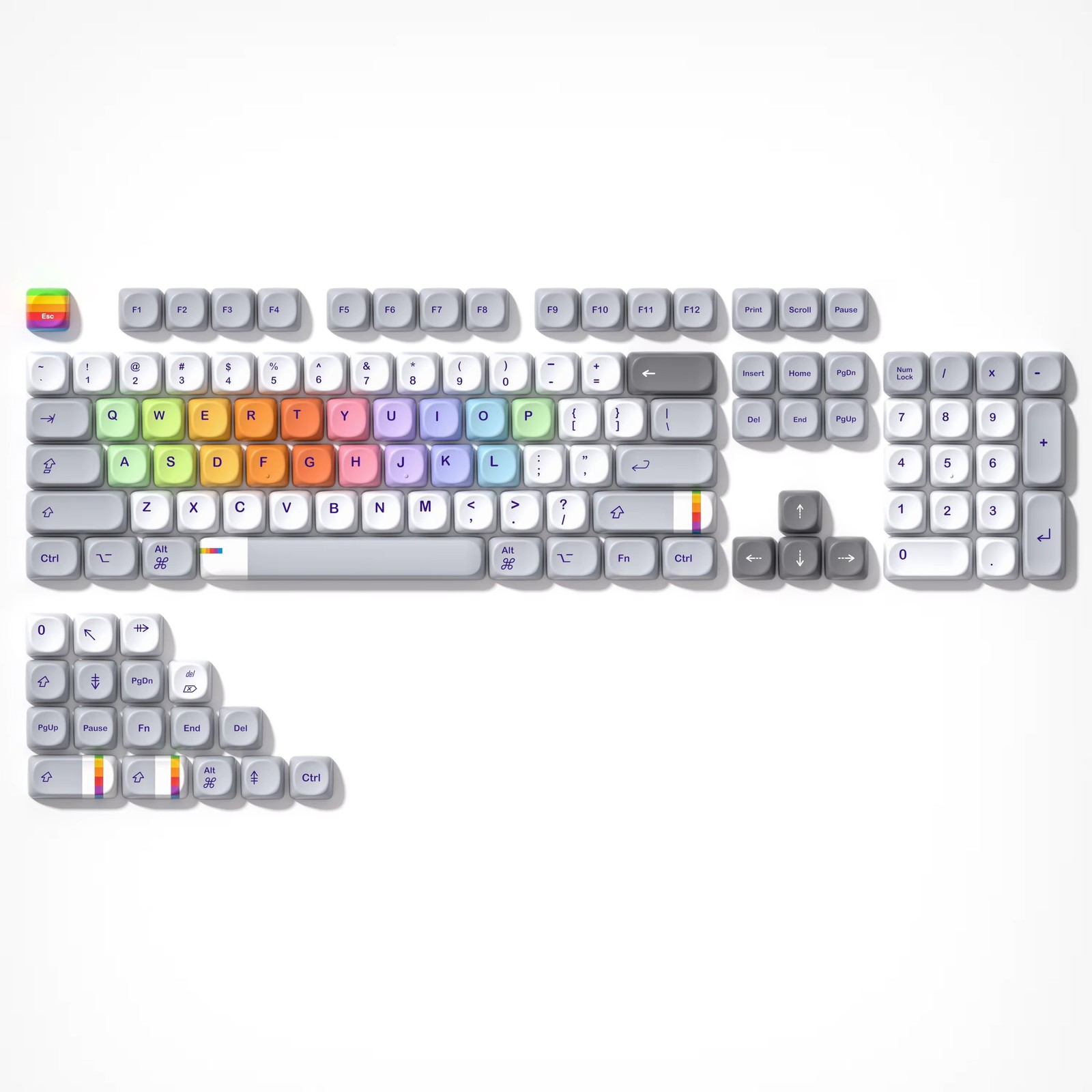 Womier PBT Keycap Set 134-143 Keys Japanese Wave MOA Profile Cherry MX