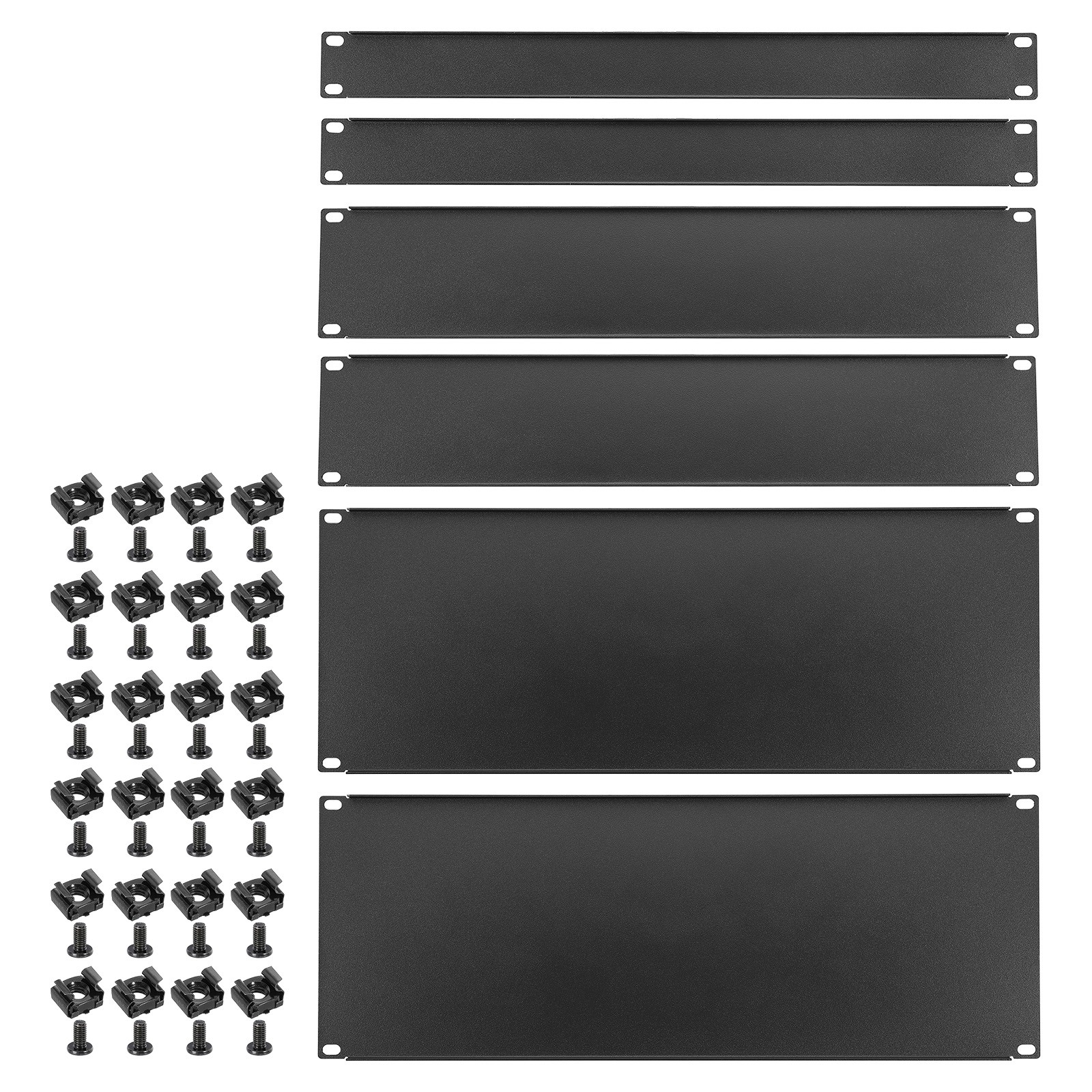 6 Pcs 1U,2U,4U Metal Blank Panel for Enclosure Server Cabinet Black