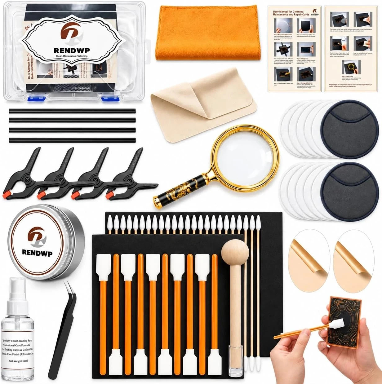 17-in-1 Trading Card Cleaning & Polishing Kit Card Restoration Tool with Jig