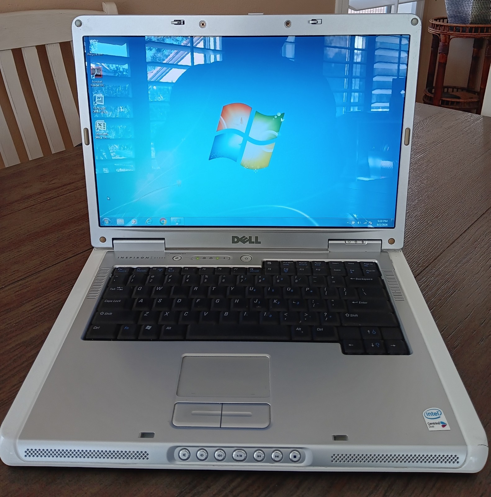 Dell Inspiron E1505 Laptop 15.4" LCD Core Duo CPU 2GB RAM 80GB HD DVDRW WIN 7 #1