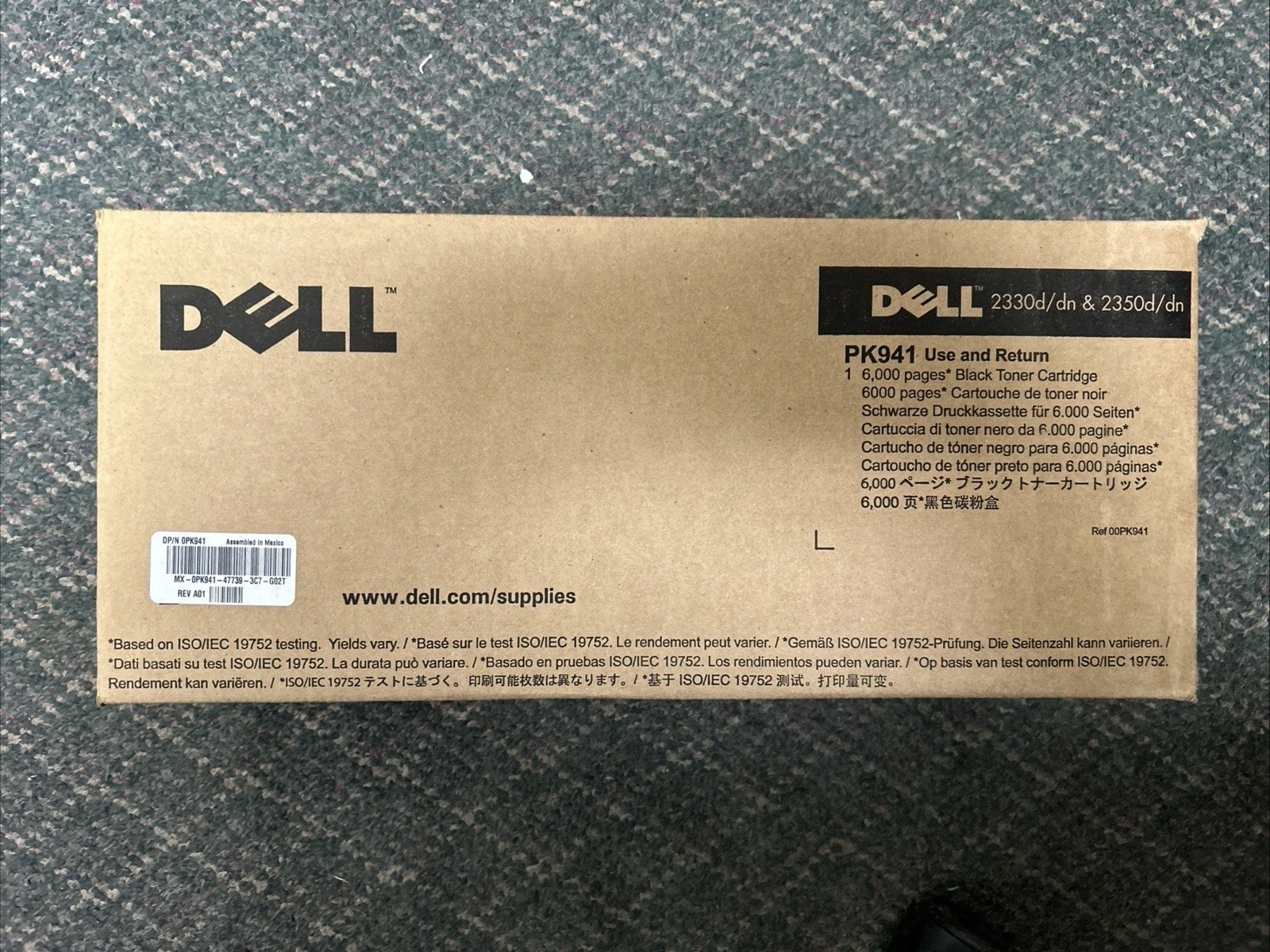 Dell OEM PK941 Black Toner Cartridge for 2330d/dn 2350d/dn 6000 Pages Sealed