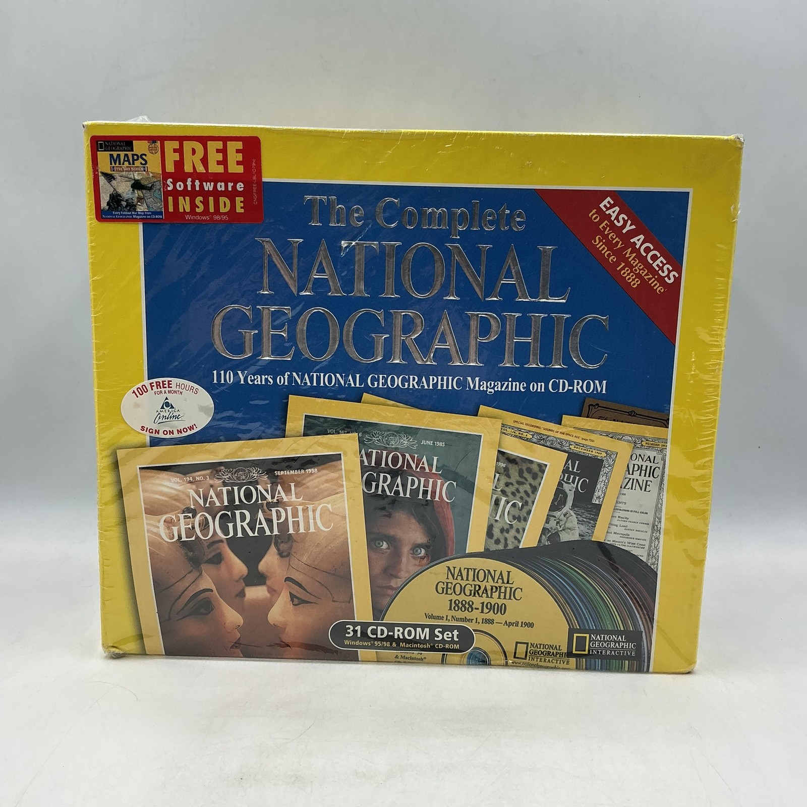 National Geographic Complete 1888-1998 31 CD-ROM Set Win 95 98 Macintosh NEW