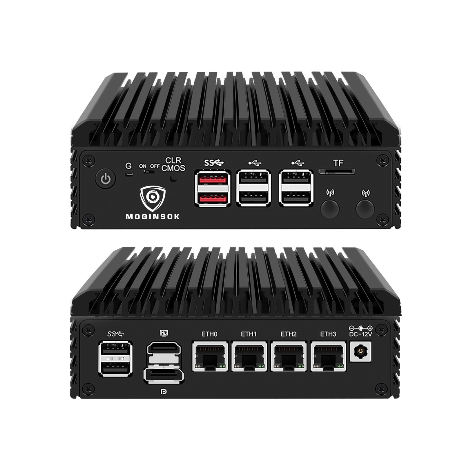 Firewall Appliance Mini PC 2.5Gbe, with 12th N100(up to 3.4GHz) Fanless Mini ...