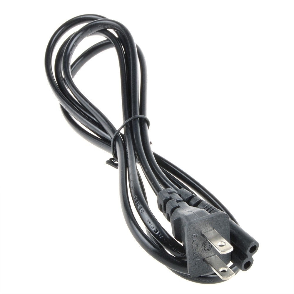 AC DC Power Supply Adapter Cord Cable Connectors 2 pin 2-prong 150cm US Plug