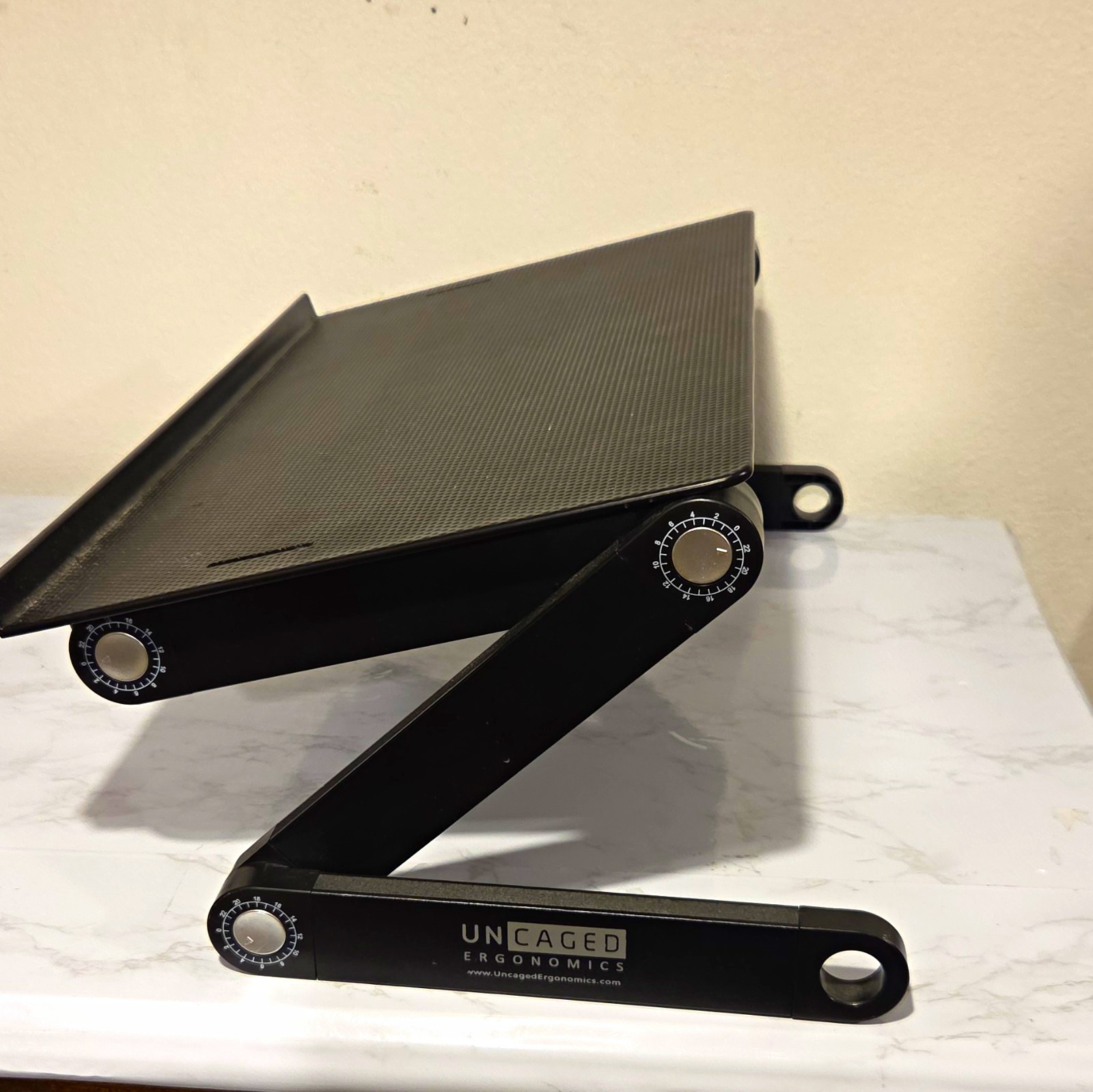 Uncaged Ergonomics Adjustable Foldable Laptop Stand/Riser, Black