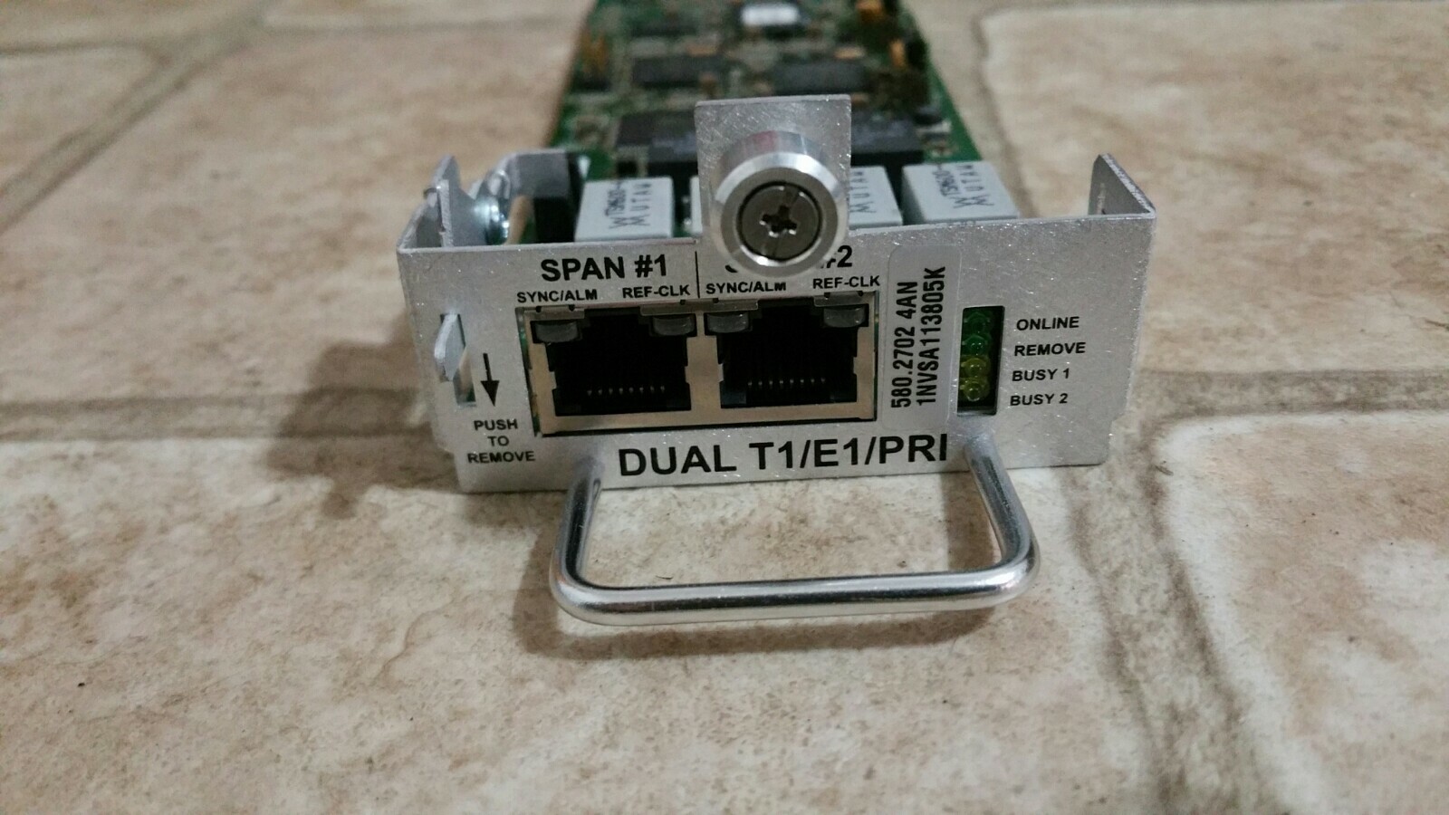 Inter-Tel Mitel 5000 Dual T1/E1 PRI Primary Interface Module card 580.2702 4an