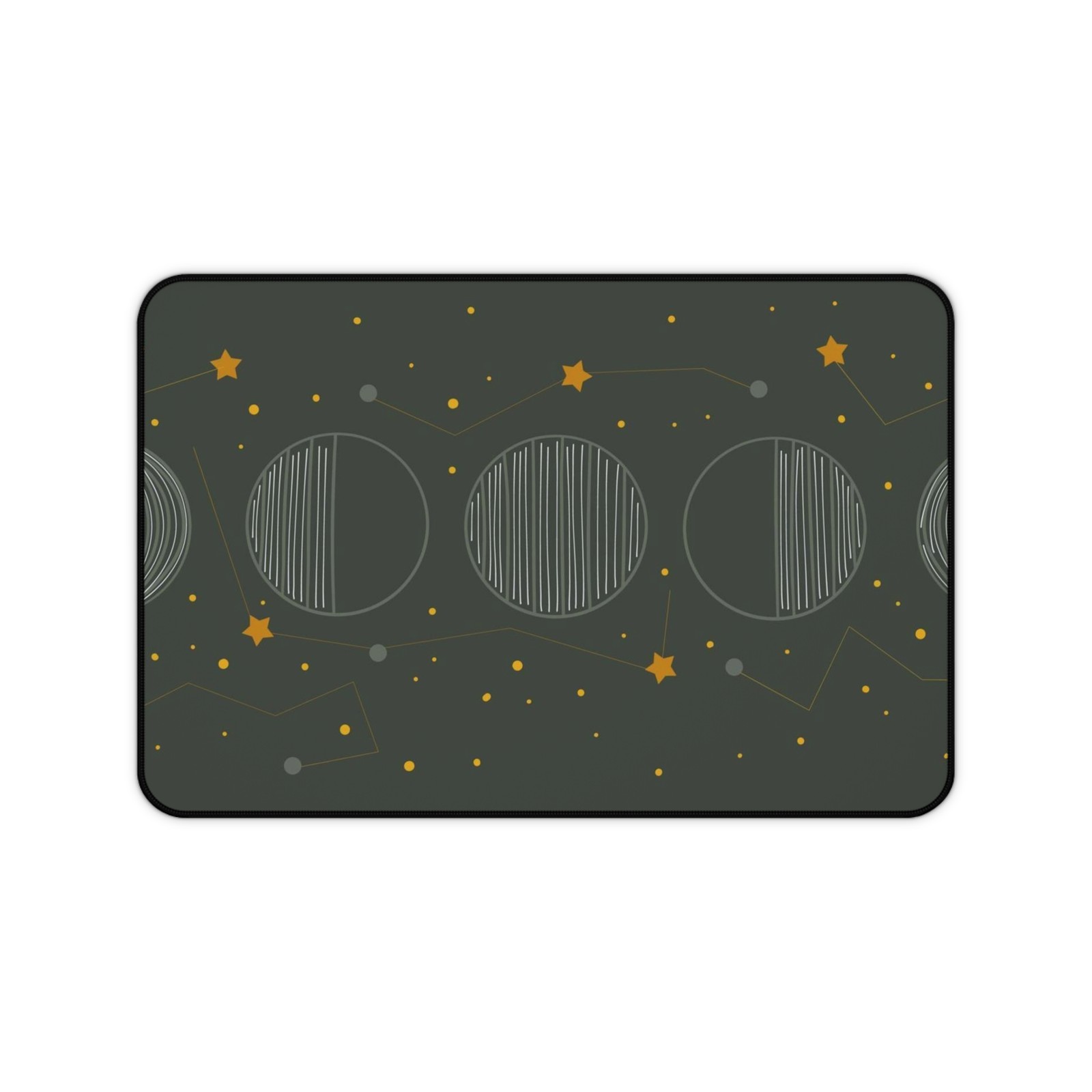 Minimalist Moon Phases Stars Constellation Sketch - Gaming Desk Mat Mouse Pad