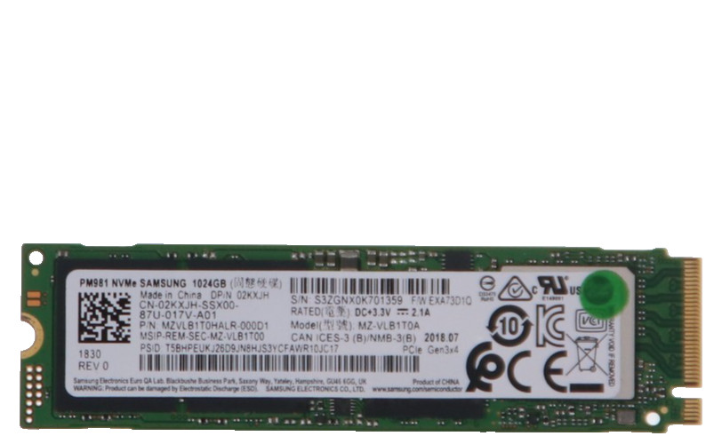 SAMSUNG MZ-VLB1T0A 1TB M.2 NVMe PCIe 3.0x4 SSD 2280 DP/N 2KXJH 