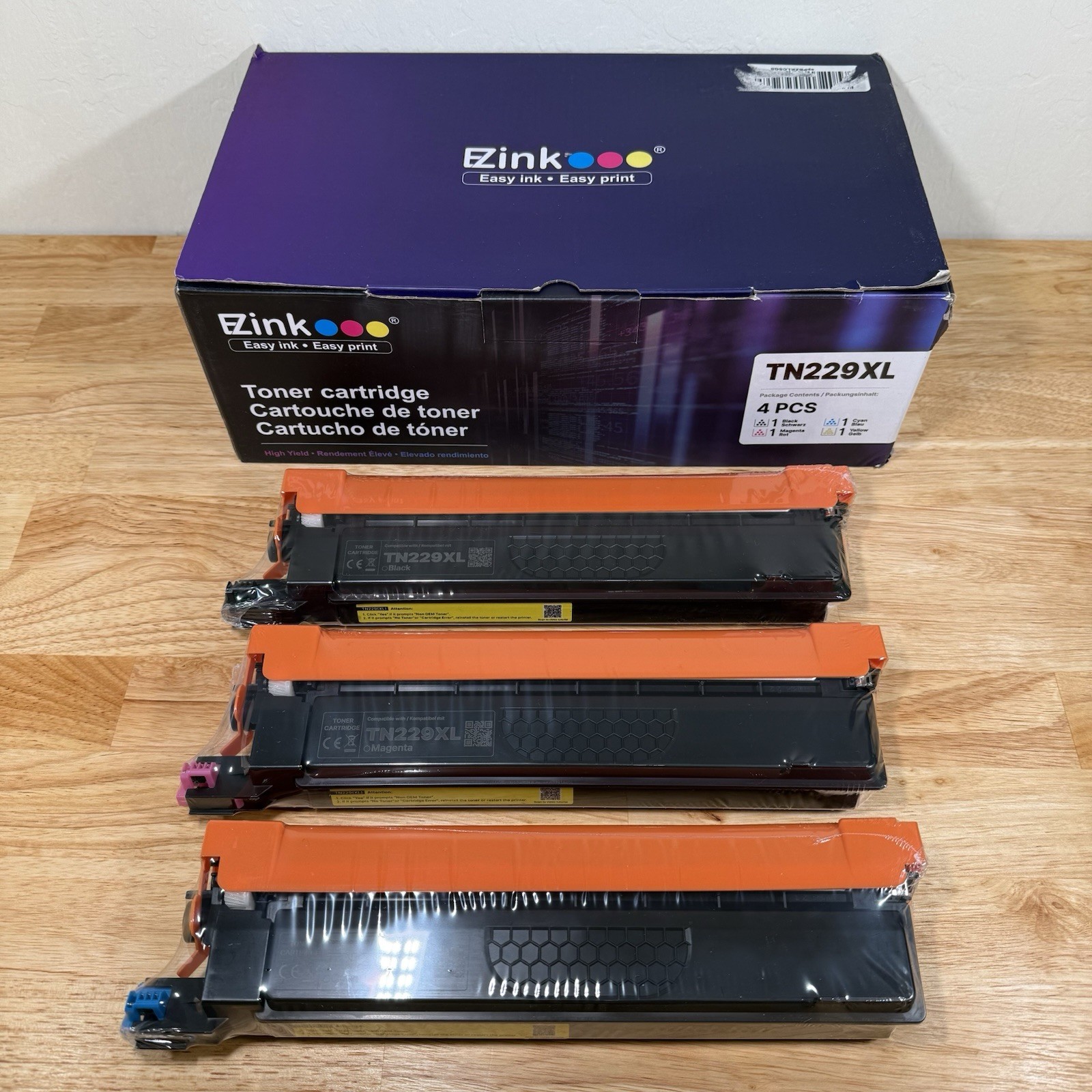 Replacement Ink for Brother TN229XL TN229 High Yield Toner 3pk Sealed NO YELLOW