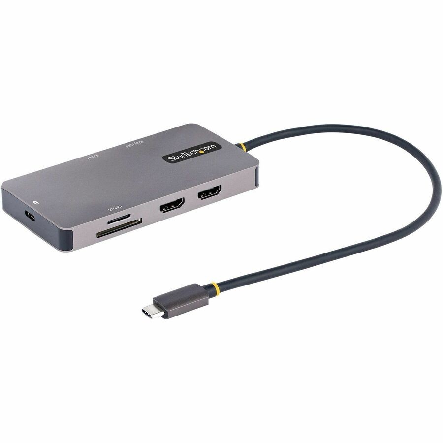 StarTech USB C Multiport Adapter, Dual HDMI, 4K 60Hz, 2x 5Gbps USB-A Hub, 100W