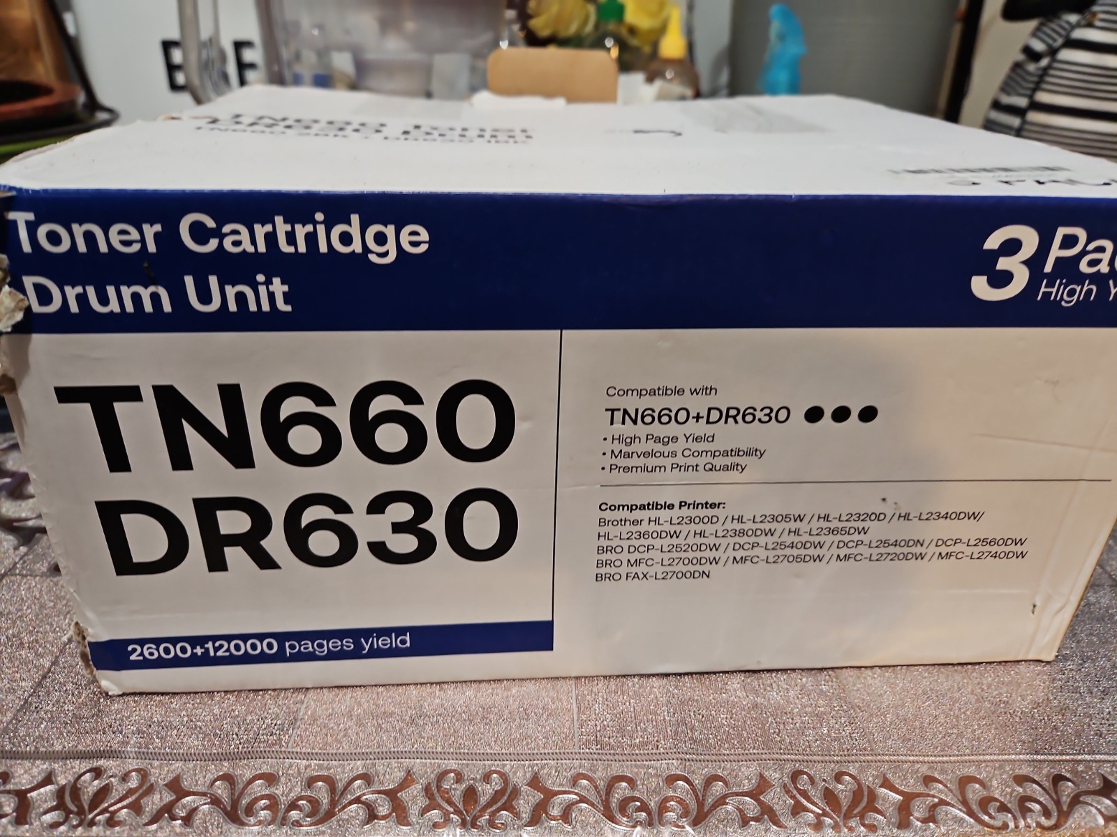 TONER CARTRIDGE DRUM UNIT TN660-DR630  3PACK HIGH YIELD