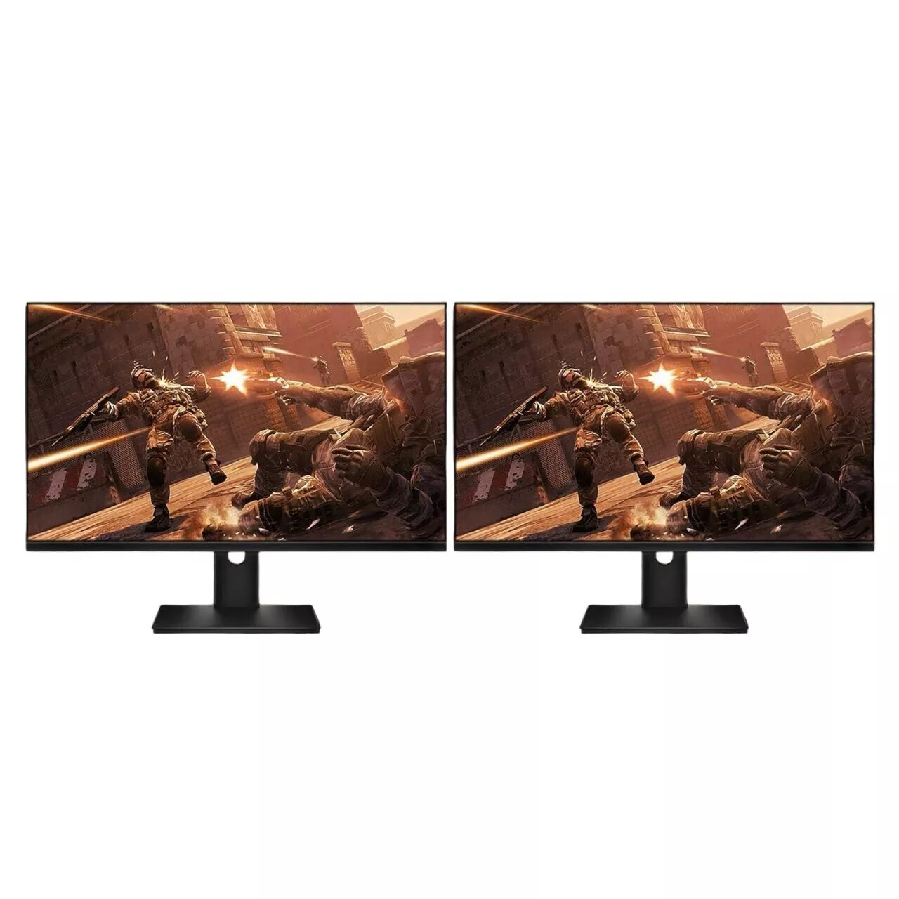 Dual Dell HP 22" 23" 24" LCD Widescreen Monitors FHD 1080p with Stand and Cables