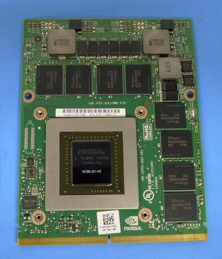 Dell Precision M6700 M6800 NVIDIA Quadro K3100M 4GB Video Card 6JT04 