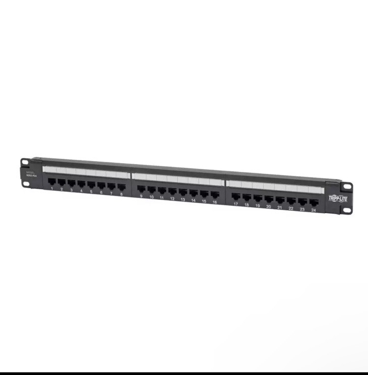Eaton Tripp Lite Cat6 24-Port PoE+ Patch Panel, RJ45 Ethernet