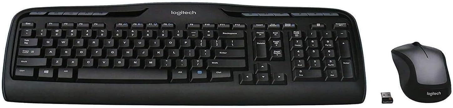 Logitech MK335 Full Size Quiet Wireless Keyboard Mouse Combo - Black/Silver