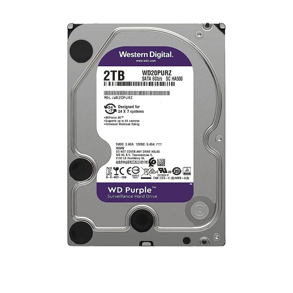 Western Digital WD20PURZ WD Purple 2TB Surveillance Hard Drive