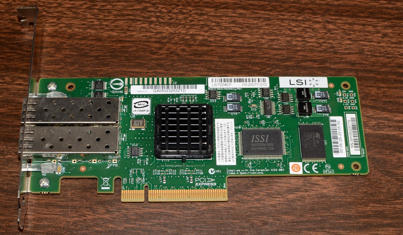 APPLE XSERVE LSI7204EP HOST BUS ADAPTER PCIe 4Gb FIBRE CHANNEL H3-25077-01D MAC 