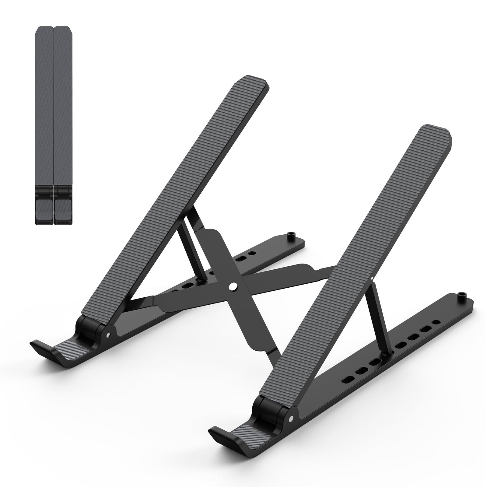 Tonmom Laptop Stand for Desk, Adjustable Riser, Black