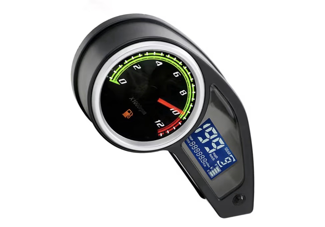 Waterproof Digital Speedometer Tachometer Fuel Gauge Odometer for Motorcycles 