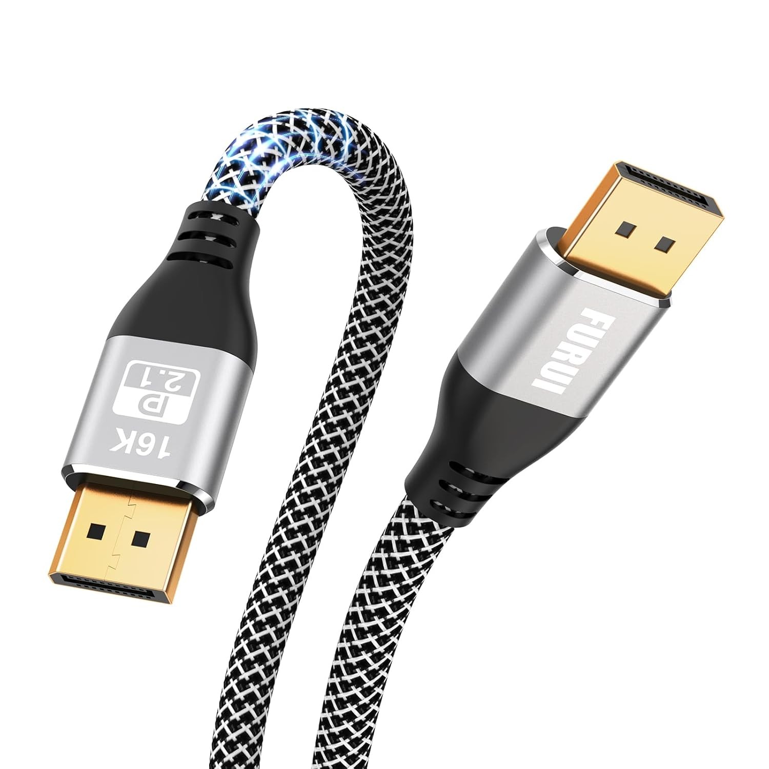 VESA Certified DisplayPort 2.1 Cable 6ft, 80Gbps, 16K@60Hz, Pro-6Feet, Grey 
