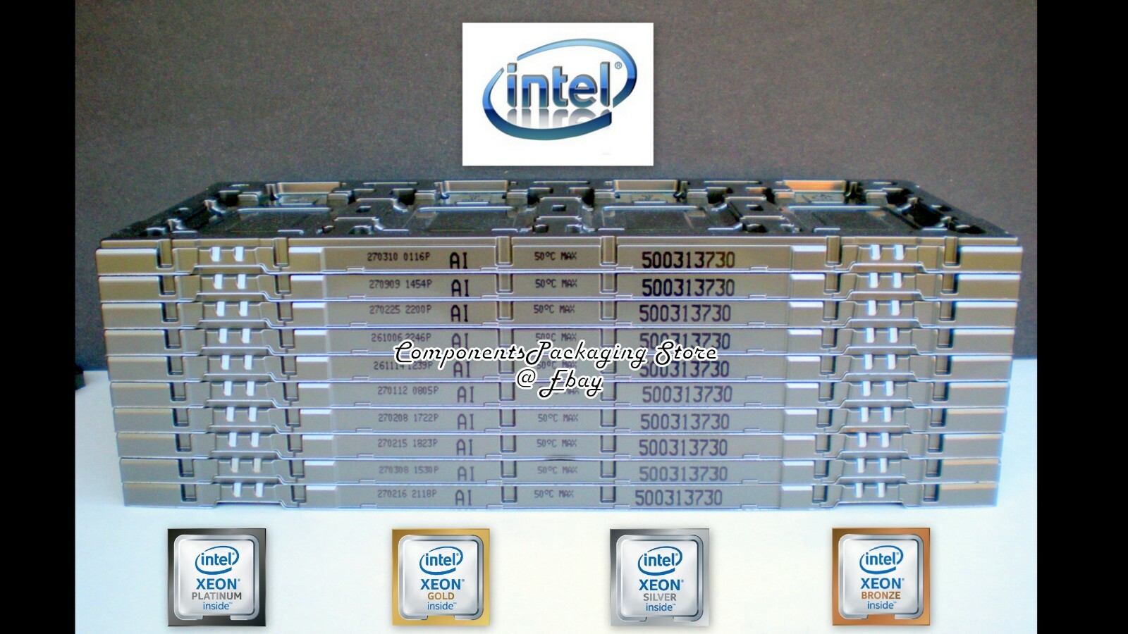 12 Intel LGA3647 Processor Trays for Xeon Bronze Gold Silver CPU - Fits 48 CPU's