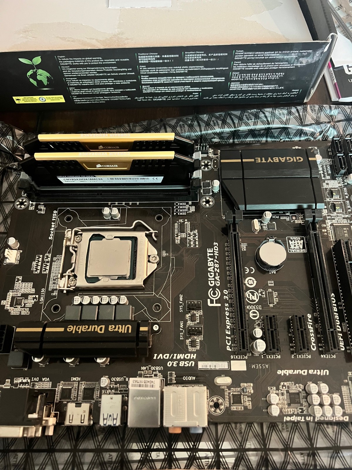 Gigabyte Motherboard, i5-4670k, Corsair Vengeance (2x4GB) RAM Bundle - UNTESTED
