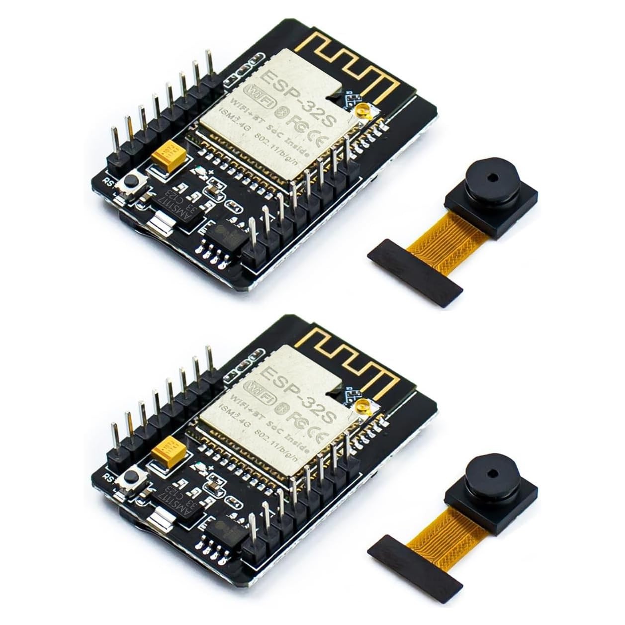 WiFi/Bluetooth ESP32-CAM Kit: 2x Modules with OV2640 Camera - Easy Development