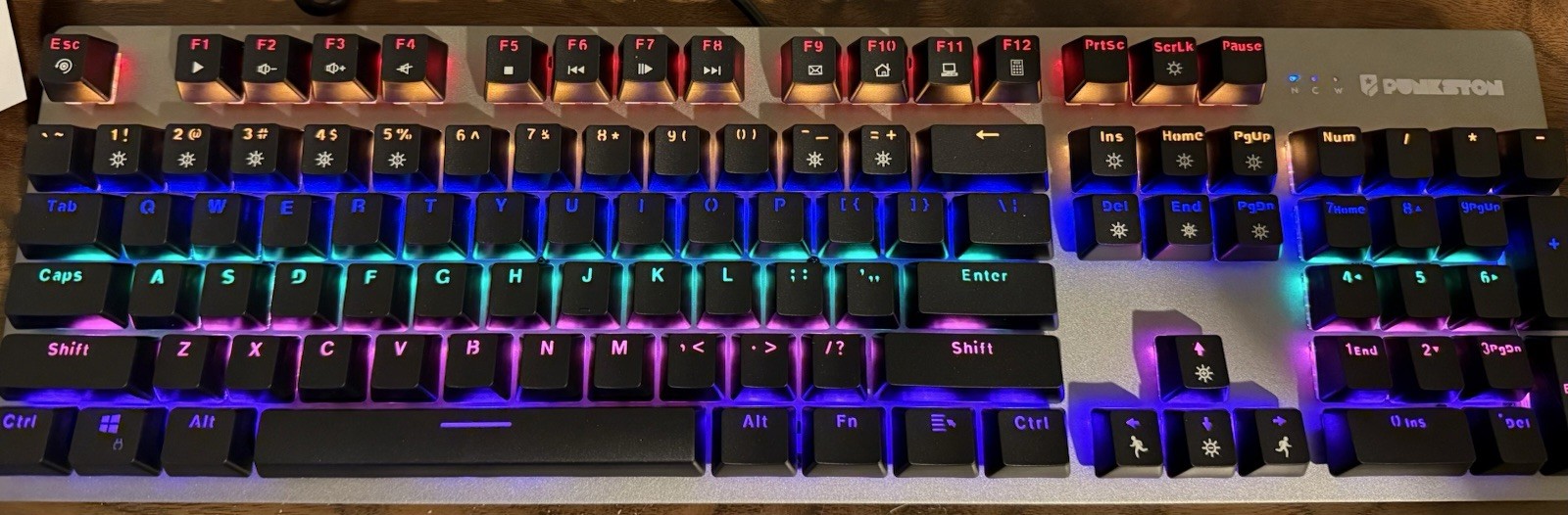 Punkston TK-104 Mechanical Gaming Keyboard RGB Rainbow LED Backlit New
